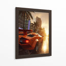Atardecer de Neón: Lamborghini Countach - Sae Art | Cuadro decorativo de Canvas Lab