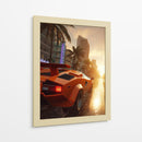 Atardecer de Neón: Lamborghini Countach - Sae Art | Cuadro decorativo de Canvas Lab