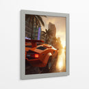 Atardecer de Neón: Lamborghini Countach - Sae Art | Cuadro decorativo de Canvas Lab