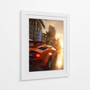 Atardecer de Neón: Lamborghini Countach - Sae Art | Cuadro decorativo de Canvas Lab