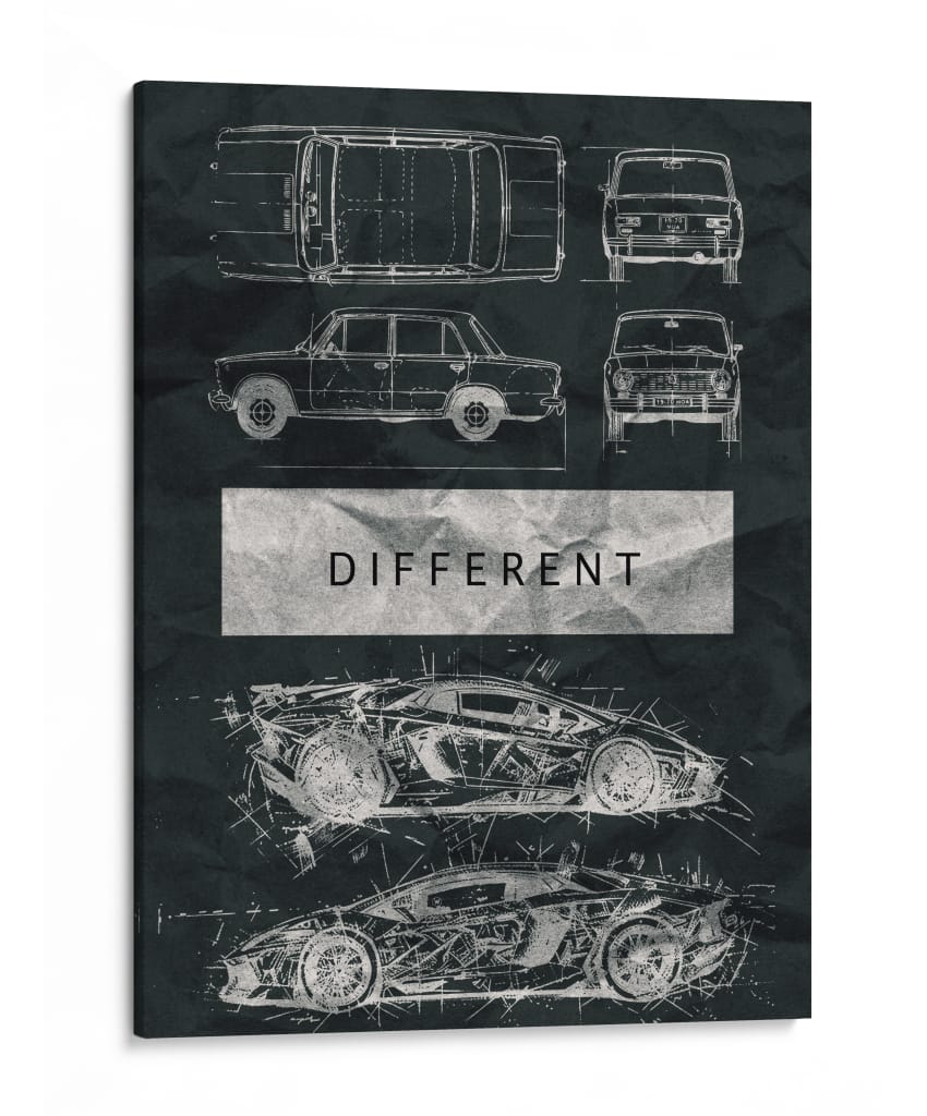 Plano Evolutivo: De Lada a Aventador - Sae Art | Cuadro decorativo de Canvas Lab