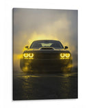 Furia Dorada: Dodge Challenger entre la Niebla - Sae Art | Cuadro decorativo de Canvas Lab