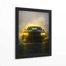 Furia Dorada: Dodge Challenger entre la Niebla - Sae Art | Cuadro decorativo de Canvas Lab