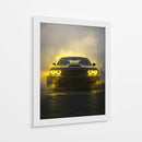 Furia Dorada: Dodge Challenger entre la Niebla - Sae Art | Cuadro decorativo de Canvas Lab