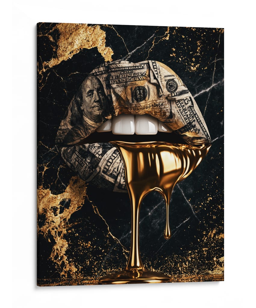 Dinero de Oro Goteando - Puffy Design | Cuadro decorativo de Canvas Lab
