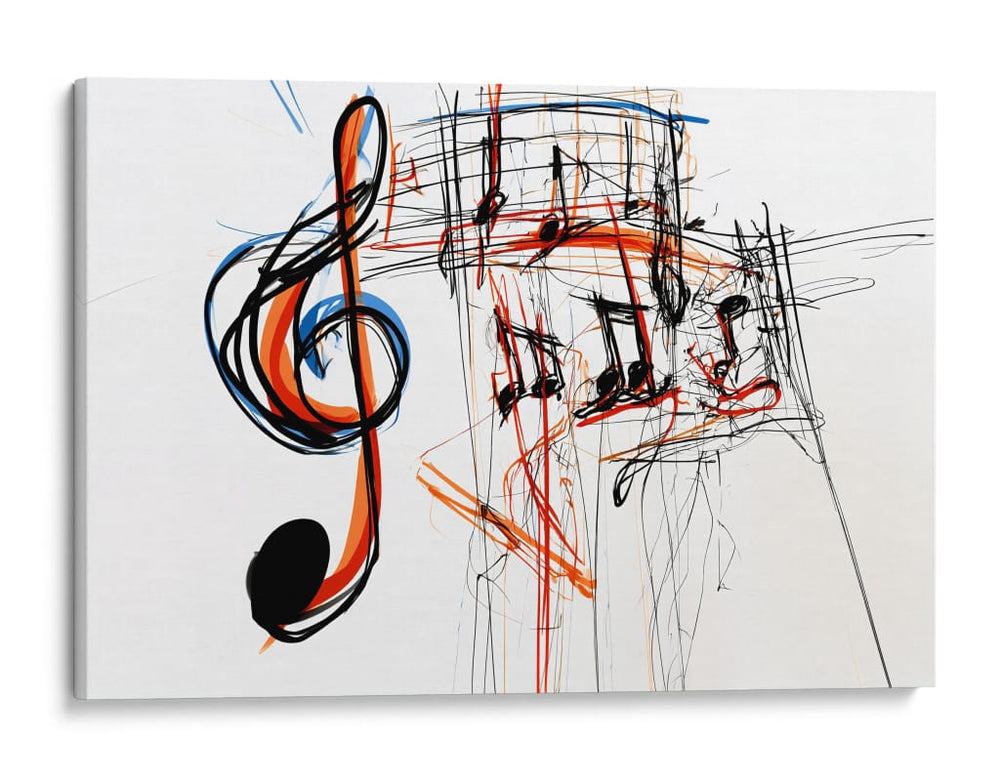 Garabatos musicales con lineas de colores - DIEGO D L | Cuadro decorativo de Canvas Lab