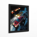 Duelo en la Montaña: Mitsubishi Lancer Evolution X vs Dodge Charger - Sae Art | Cuadro decorativo de Canvas Lab