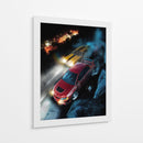 Duelo en la Montaña: Mitsubishi Lancer Evolution X vs Dodge Charger - Sae Art | Cuadro decorativo de Canvas Lab