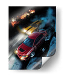 Duelo en la Montaña: Mitsubishi Lancer Evolution X vs Dodge Charger - Sae Art | Cuadro decorativo de Canvas Lab