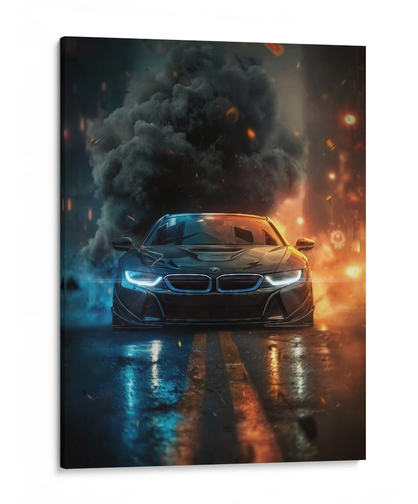 Tormenta Urbana: BMW i8 - Sae Art | Cuadro decorativo de Canvas Lab