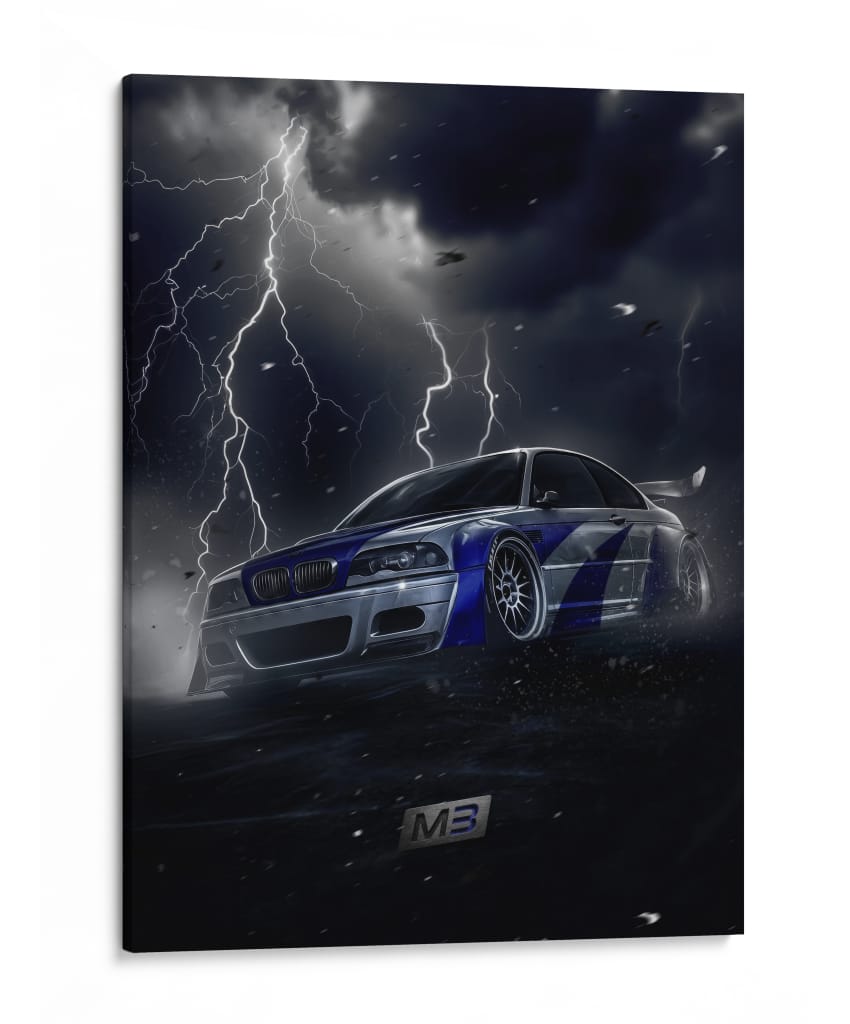 Cazador de Tormentas: BMW M3 (GTR Livery) - Sae Art | Cuadro decorativo de Canvas Lab