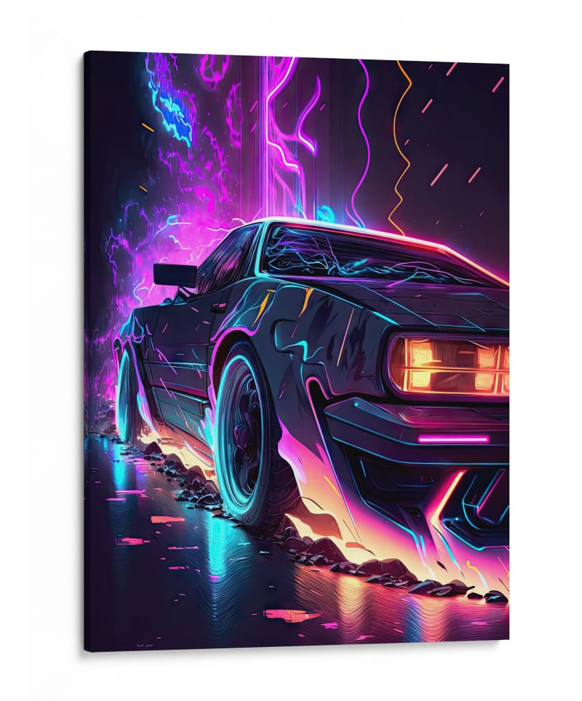 Neon Relic – DeLorean DMC-12 - Sae Art | Cuadro decorativo de Canvas Lab