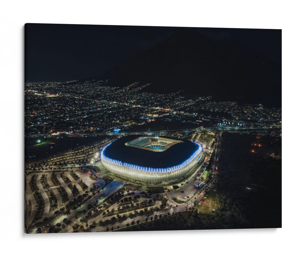 Estadio Monterrey de noche - Abner Fabian | Cuadro decorativo de Canvas Lab
