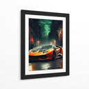 Neon Cyber Lamborghini - Sae Art | Cuadro decorativo de Canvas Lab