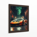 Neon Cyber Lamborghini - Sae Art | Cuadro decorativo de Canvas Lab
