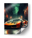 Neon Cyber Lamborghini - Sae Art | Cuadro decorativo de Canvas Lab