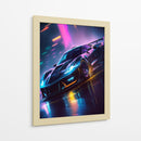 Neon Rain Corvette - Sae Art | Cuadro decorativo de Canvas Lab