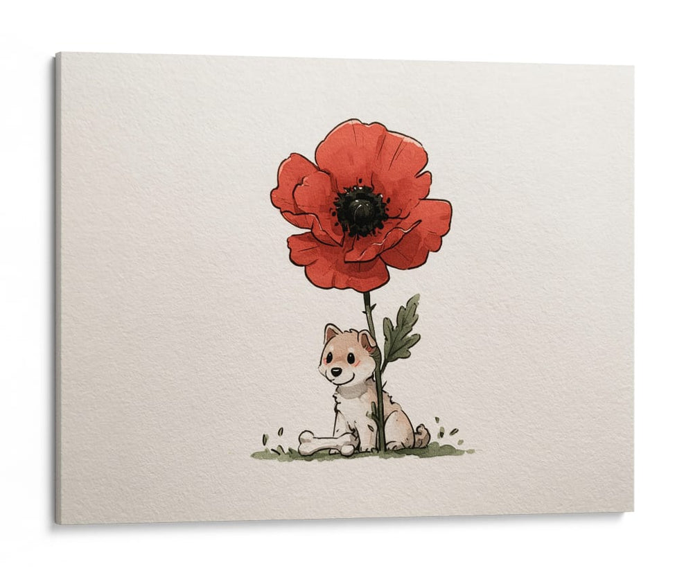 Perro miniatura con flor - DIEGO D L | Cuadro decorativo de Canvas Lab