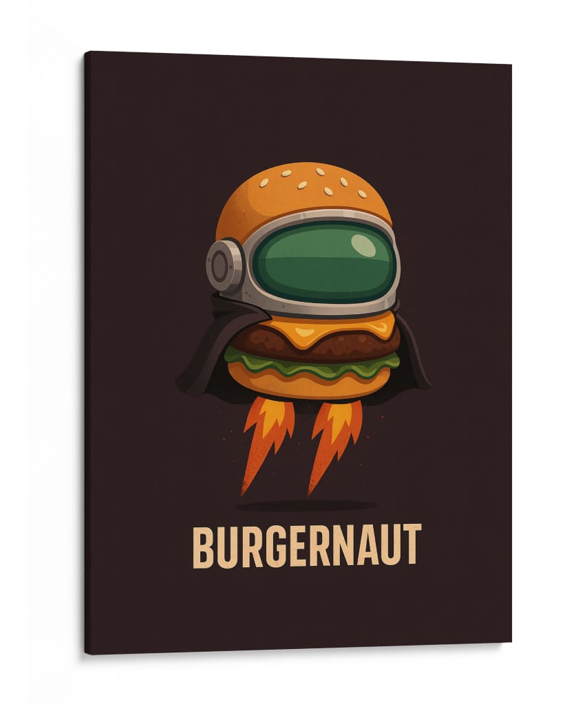Houston, Tenemos un Problema... ¡Soy una Hamburguesa! - Puffy Design | Cuadro decorativo de Canvas Lab
