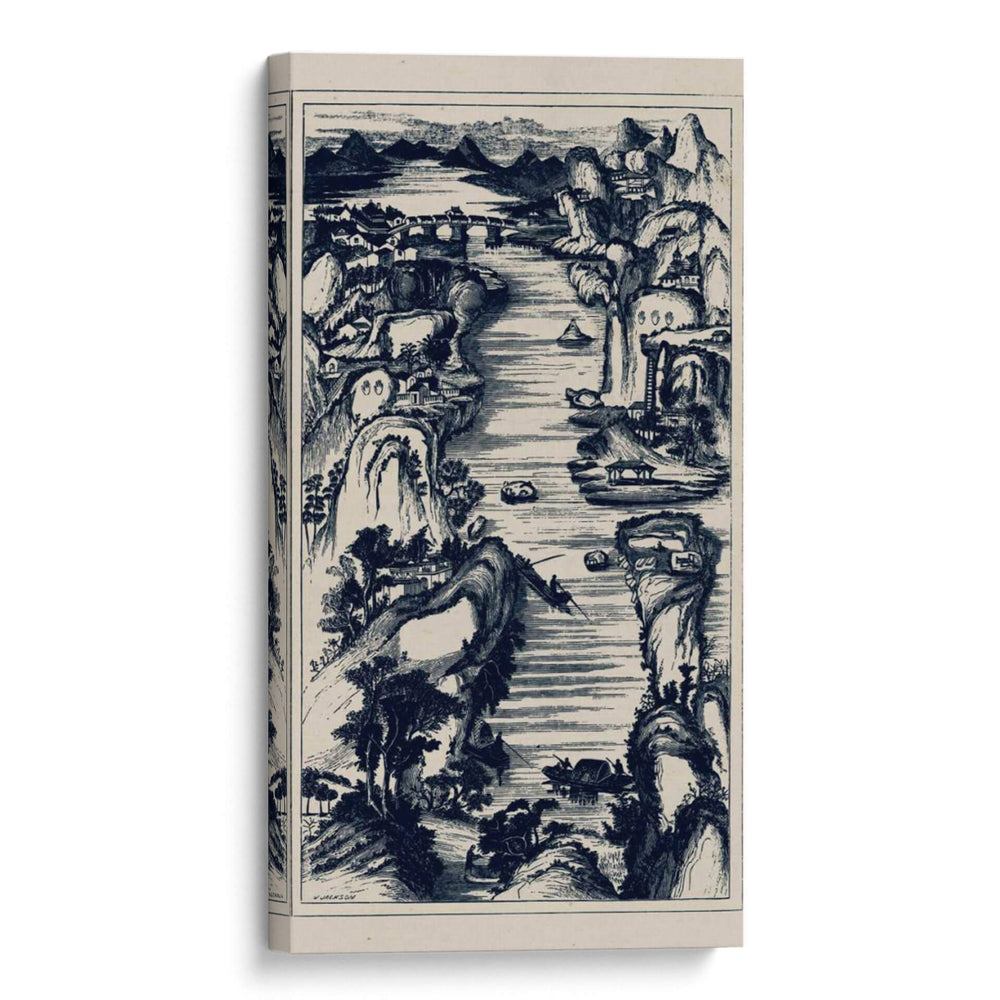 Vista De Pájaros Chinos En Navy Ii - Vision Studio | Cuadro decorativo de Canvas Lab