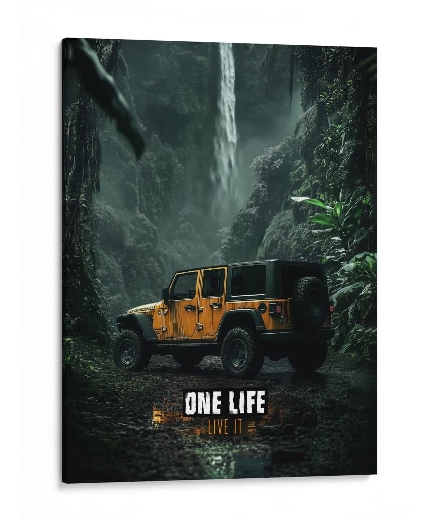 Horizonte Salvaje: Jeep Wrangler - Sae Art | Cuadro decorativo de Canvas Lab