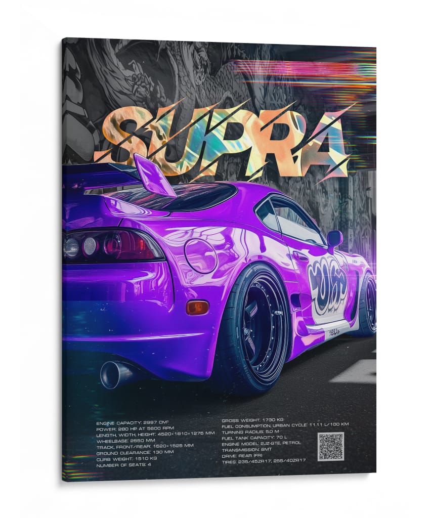 Bestia Púrpura: Toyota Supra - Sae Art | Cuadro decorativo de Canvas Lab