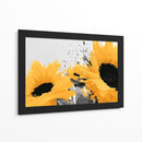 Primer plano de girasoles en fondo neutro - DIEGO D L | Cuadro decorativo de Canvas Lab