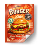 Hamburguesa con queso de estilo retro - Vicky Hanggara | Cuadro decorativo de Canvas Lab