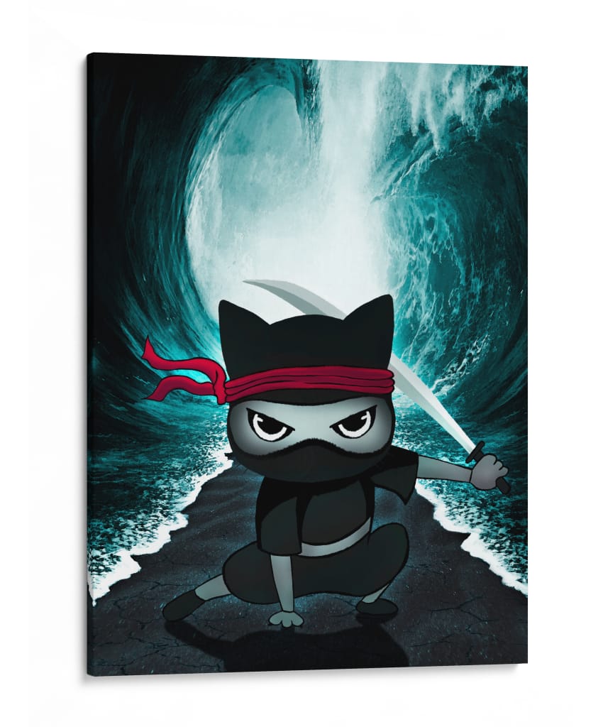 Ninja de la Ola - Puffy Design | Cuadro decorativo de Canvas Lab