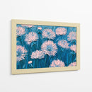 Flores rosas con fondo azul - DIEGO D L | Cuadro decorativo de Canvas Lab
