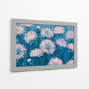 Flores rosas con fondo azul - DIEGO D L | Cuadro decorativo de Canvas Lab