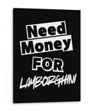 Necesito dinero para un Lamborghini - Vicky Hanggara | Cuadro decorativo de Canvas Lab