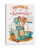 La felicidad en la cocina es casera. - Vicky Hanggara | Cuadro decorativo de Canvas Lab