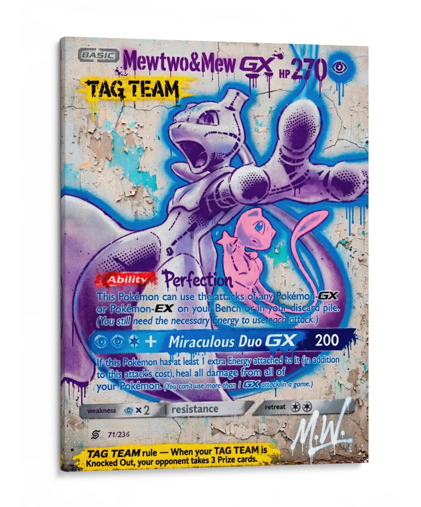 Mewtwo y Mew GX - MW | Cuadro decorativo de Canvas Lab