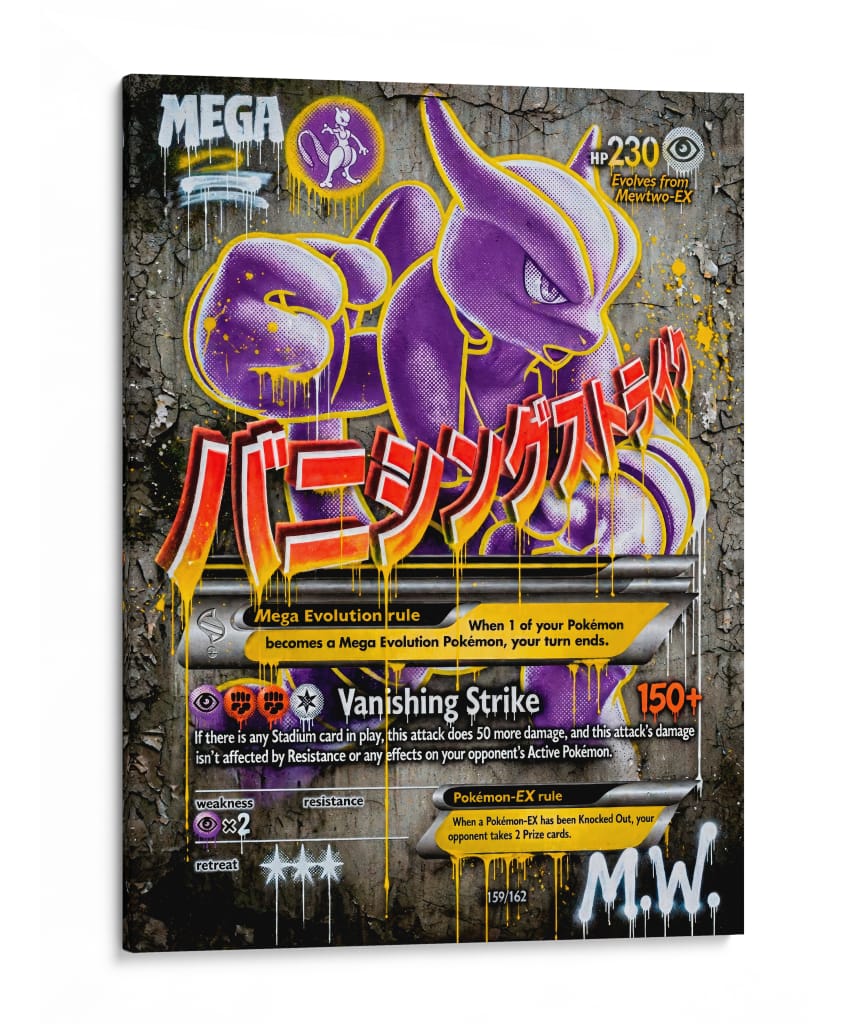 Mewtwo MEGA Graffiti - MW | Cuadro decorativo de Canvas Lab