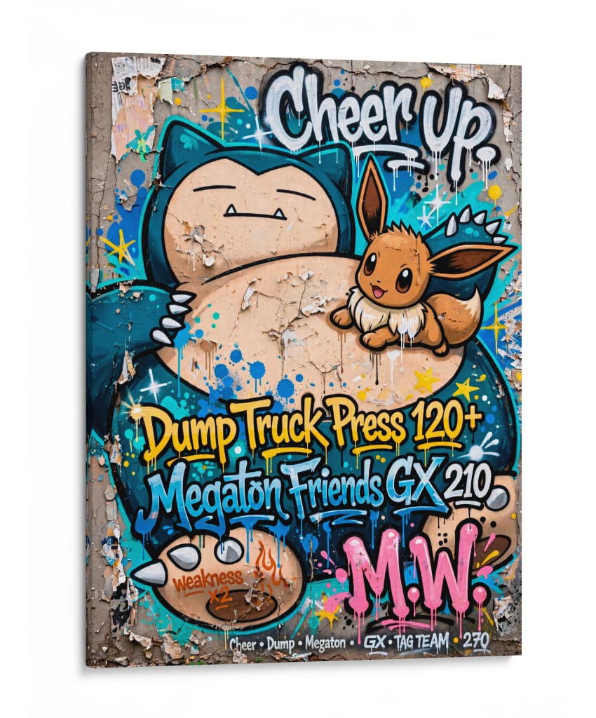 Snorlax y Eve Graffiti - MW | Cuadro decorativo de Canvas Lab