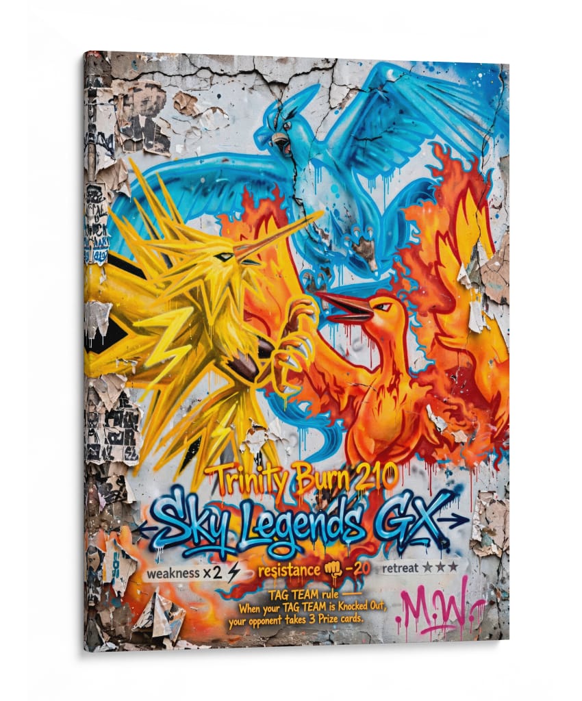 Articuno Zapdos Moltres Graffiti - MW | Cuadro decorativo de Canvas Lab