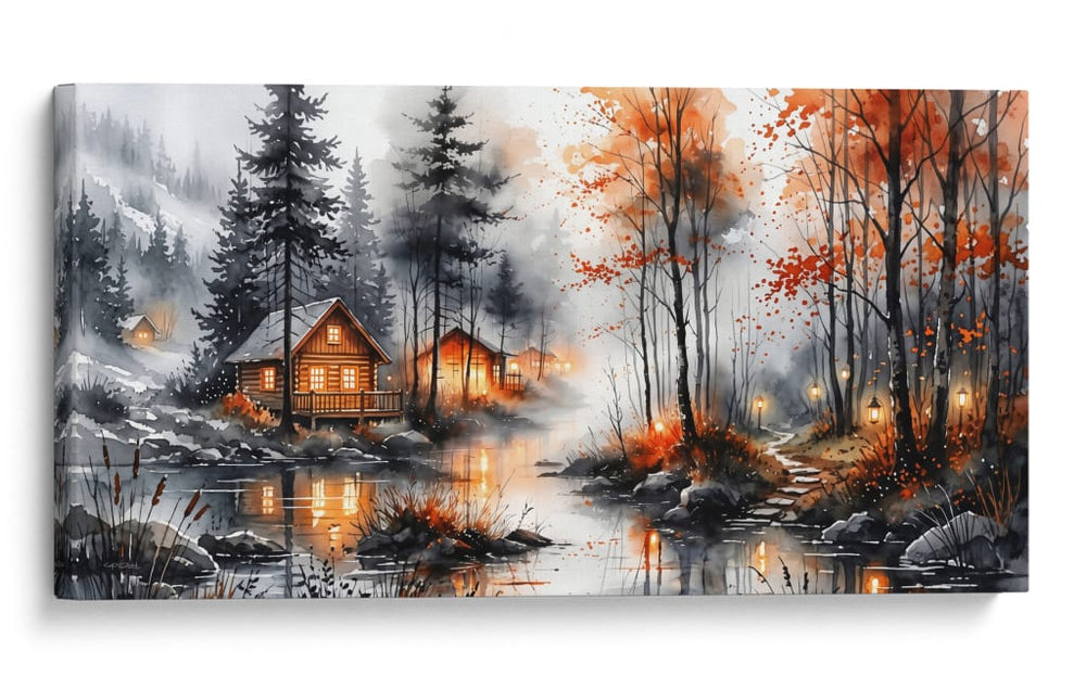 Aldea entre Neblina - Caperh | Cuadro decorativo de Canvas Lab
