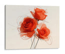 Rosas rojas en dibujo - DIEGO D L | Cuadro decorativo de Canvas Lab