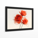 Rosas rojas en dibujo - DIEGO D L | Cuadro decorativo de Canvas Lab