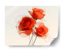 Rosas rojas en dibujo - DIEGO D L | Cuadro decorativo de Canvas Lab