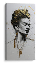 Frida en tinta dorada - DIEGO D L | Cuadro decorativo de Canvas Lab