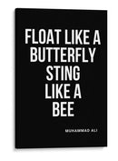 Flutua como uma borboleta, pica como uma abelha – Frase lendária de Muhammad Ali - Vicky Hanggara | Cuadro decorativo de Canvas Lab