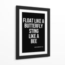 Flutua como uma borboleta, pica como uma abelha – Frase lendária de Muhammad Ali - Vicky Hanggara | Cuadro decorativo de Canvas Lab