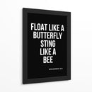 Flutua como uma borboleta, pica como uma abelha – Frase lendária de Muhammad Ali - Vicky Hanggara | Cuadro decorativo de Canvas Lab