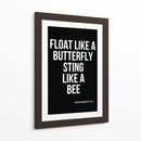 Flutua como uma borboleta, pica como uma abelha – Frase lendária de Muhammad Ali - Vicky Hanggara | Cuadro decorativo de Canvas Lab
