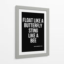 Flutua como uma borboleta, pica como uma abelha – Frase lendária de Muhammad Ali - Vicky Hanggara | Cuadro decorativo de Canvas Lab