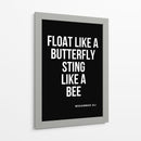 Flutua como uma borboleta, pica como uma abelha – Frase lendária de Muhammad Ali - Vicky Hanggara | Cuadro decorativo de Canvas Lab