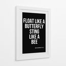 Flutua como uma borboleta, pica como uma abelha – Frase lendária de Muhammad Ali - Vicky Hanggara | Cuadro decorativo de Canvas Lab