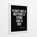 Flutua como uma borboleta, pica como uma abelha – Frase lendária de Muhammad Ali - Vicky Hanggara | Cuadro decorativo de Canvas Lab